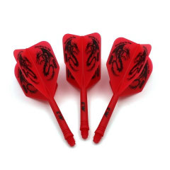 Standard shape Integrated dart Flight, red dragon