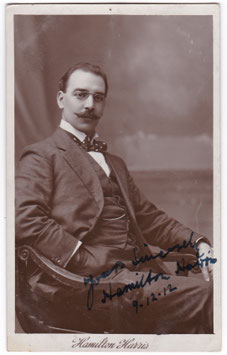 Hamilton Harris. Bass. Signed postcard, dated 1912