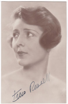 Irene Russell. Signed postcard