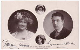 Ellaline Terriss and Seymour Hicks. Rotary P 1824 A. Signed postcard