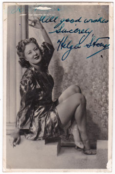 Helga Stone. Comedienne, impressionist. Signed postcard