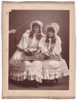 Fred Leslie as Don Caesar de Bazan and Ellen ('Nellie') Farren as Ruy Blas in "Ruy Blas and the Blasé Roué" W. & D. Downey. 1890. Woodburytype