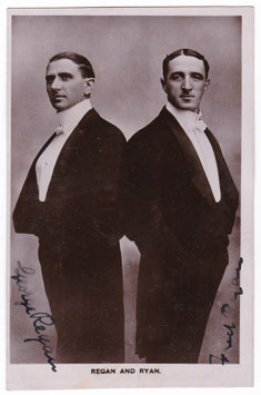 George Regan and Fred Ryan. Comedians. sIGNED POSTCARD