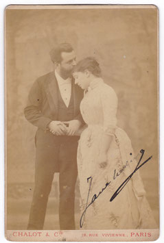 Jane Hading and Jacques Damala. Chalot & Co. Signed cabinet photo (Hading only)