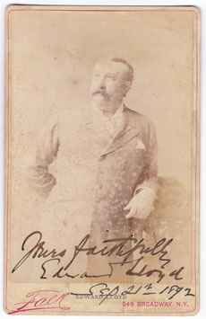 Edward Lloyd. Falk, New York. Signed cabinet photo, 1892