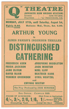 Distinguished Gathering. Arthur Young, Gwynne Whitby, Frederick Keen, Jane Oliver and Freda Jackson. Q Theatre, 1936