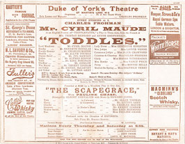 Toddles. Cyril Maude, Kenneth Douglas, Alice Crawford, Madge Titheradge, Beatrice Terry, Lytton Grey. Duke Of York's, 1906