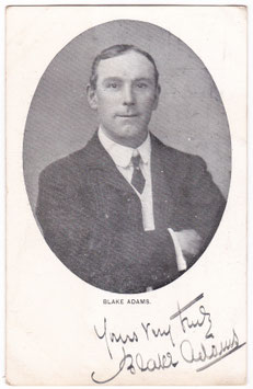 Blake Adams. Signed postcard