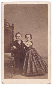 General Tom Thumb. Charles Sherwood Stratton and Lavinia Warren Stratton. Mid 1860s. CDV plain back.
