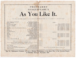 As You Like It. Wilfrid Harvey, Jane Bacon. Old Vic, 1921