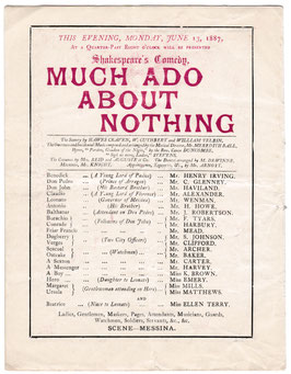Much Ado About Nothing. Henry Irving, George Alexander, Frank Tyars, Winifred Emery, Ellen Terry. Lyceum, 1887