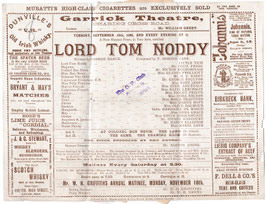 Lord Tom Noddy. Little Tich, Cecil Frere, George Paulton, Kate James, Maidie Hope, Mabel Love, Sybil Arundale. Garrick, 1896