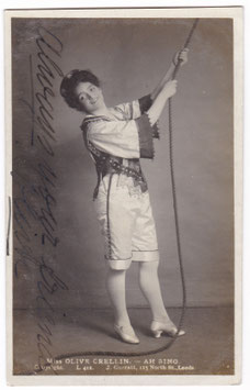 Olive Crellin as Ah Sing. Garrett, Leeds. Signed postcard