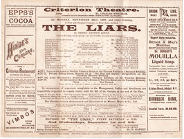 The Liars. Charles Wyndham, Mary Moore, Irene Vanbrugh. Criterion, November 1897