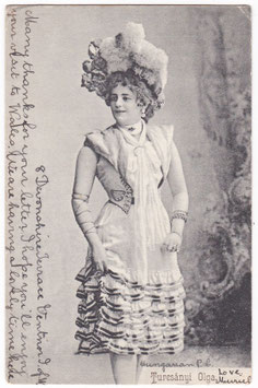 Olga Turesányi. Hungarian postcard, postmarked 1903