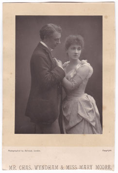 Charles Wyndham as John Mildmay and Mary Moore as Mrs Mildmay in "Still Waters Run Deep" Barraud. 1890. Woodburytype