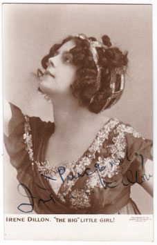 Irene Dillon. Comedienne. Billed as The Big Little Girl. Signed