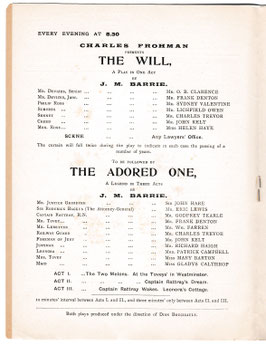 The Will: The Adored One. John Hare, Eric Lewis, Godfrey Tearle, Stella Patrick Campbell, Mary Barton. Duke Of York's, 1913