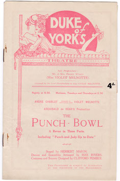 The Punch Bowl. A Revue In Three Parts. Billy Leonard, Sonnie Hale, Hermione Baddeley, Norah Blaney. Duke Of York's, 1924/25