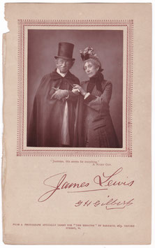 James Lewis as Justinian Babbit and Ann Hartley as Mrs Zantippa Babbit "A Night Off" Barraud, 1886. Woodburytype