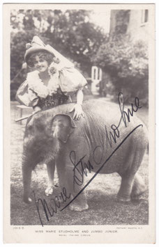 Marie Studholme. Royal Italian Circus. Rotary 1913 D. Signed postcard