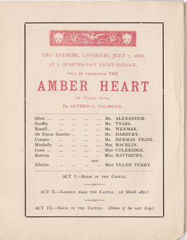 The Amber Heart: Robert Macaire. George Alexander, Ellen Terry, Henry Irving, Weedon Grossmith. Lyceum, 1888