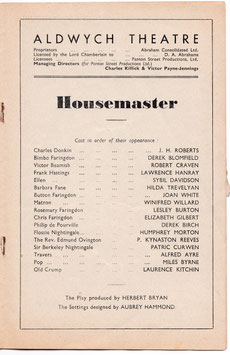 Housemaster. Hilda Trevelyan, Derek Blomfield, Joan White, Sybil Davidson, Lesley Burton. Aldwych, 1937/8