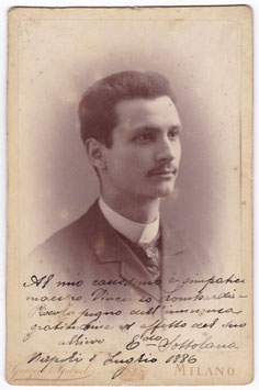 Eduardo Sottolana. Baritone. Ganzini & Gabriel. Signed cabinet photo. Naples 1886