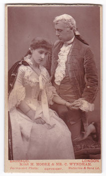 Mary Moore as Ada Ingot and Charles Wyndham as David Garrick "David Garrick" Criterion Theatre, 1886. Barraud, London. Taunus ad. CDV