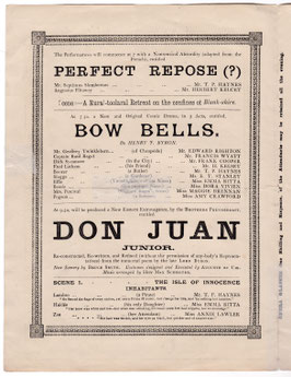 Bow Bells: Don Juan Junior. Edward Righton, Frank Cooper, Sylvia Grey, Emma Ritta, Kate Lawlor, Amy Crawford. Royalty, 1880