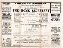 The Home Secretary. Charles Wyndham, Mary Moore, Lewis Waller, Maud Millett, Julia Neilson. Criterion, May 1895