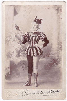 Carmelita Meek. American actress, Burlesque. John Betz Jr. Baltimore MD. Four signed cabinet photos dated 1895