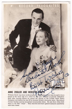 Anne Ziegler and Webster Booth. Signed postcard