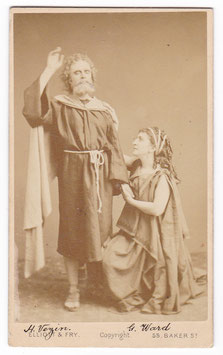 Genevieve Ward as Antigone and Hermann Vezin as Oedipus. 1875. reverse written in the hand of Genevieve Ward. Elliott & Fry CDV