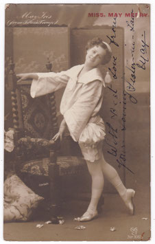 May Merry. Tiller's Troupe. Signed postcard