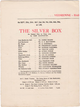 The Silver Box. James Hearn, A E Matthews, Norman McKinnel, Edmund Gwenn, Irene Rooke, Sydney Fairbrother. Court, 1906