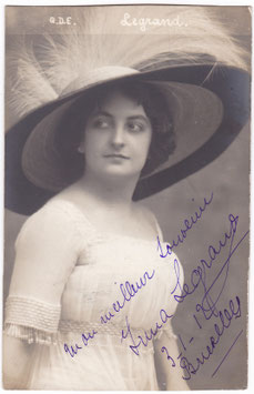 Irma Legrand. Signed postcard, dated 1912