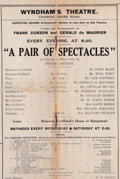 A Pair Of Spectacles. John Hare, Sam Sothern, Gerald Du Maurier, Kate Rorke, Meggie Albanesi. Wyndham's, 1917