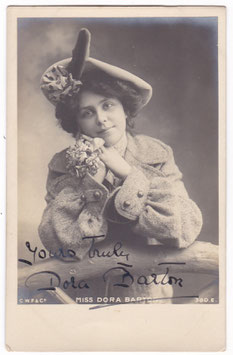 Dora Barton. Faulkner 380 E. Signed postcard