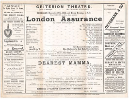 London Assurance. Charles Wyndham, Mary Moore, William Farren, Arthur Bourchier. Criterion, November 1890