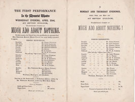 Much Ado About Nothing: Hamlet: As You Like It. Barry Sullivan, Luigi Lablanche, Helen Faucit, Edward Compton. The first performance in The Memorial Theatre, Stratford-upon-Avon on April 23rd, 1879