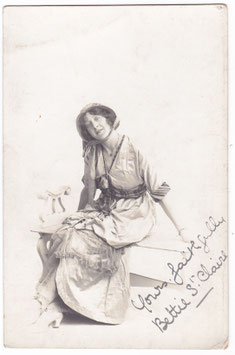 Bettie St Claire. Signed postcard