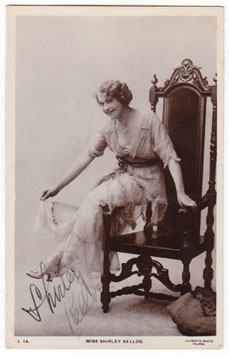 Shirley Kellogg. Lillywhite L 14. Signed postcard