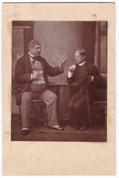 William J Hill and William Sydney Penley in "The Private Secretary" Barraud. 1885. Woodburytype