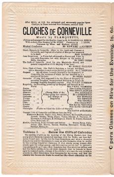 Les Cloches De Corneville. Loredan, John Child, Harry Paulton, Shiel Barry, Violet Cameron, Emma Chambers. Olympic, 1880