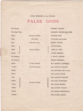 False Gods. Herbert Beerbohm Tree, Evelyn D'Alroy, Henry Ainley, Stella Patrick Campbell, Laura Cowie. His Majesty's, 1909