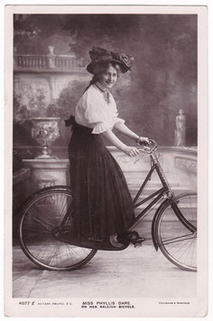 Phyllis Dare. Raleigh bicycle. Rotary 4077 Z