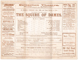 The Squire Of Dames. Charles Wyndham, Mary Moore, Fay Davis, Beatrice Farrar. Criterion, February 1896