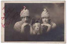 The Daring Dinnies. Speciality dancers. Signed postcard dated 1920