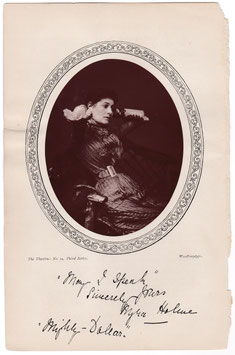 Myra Holme as Clara Dart in "The Mighty Dollar" Lock & Whitfield, 1881. Woodburytype,
